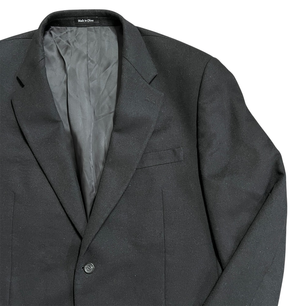 Chaps Black Wool Silk Cashmere Blazer Mens Size 44R